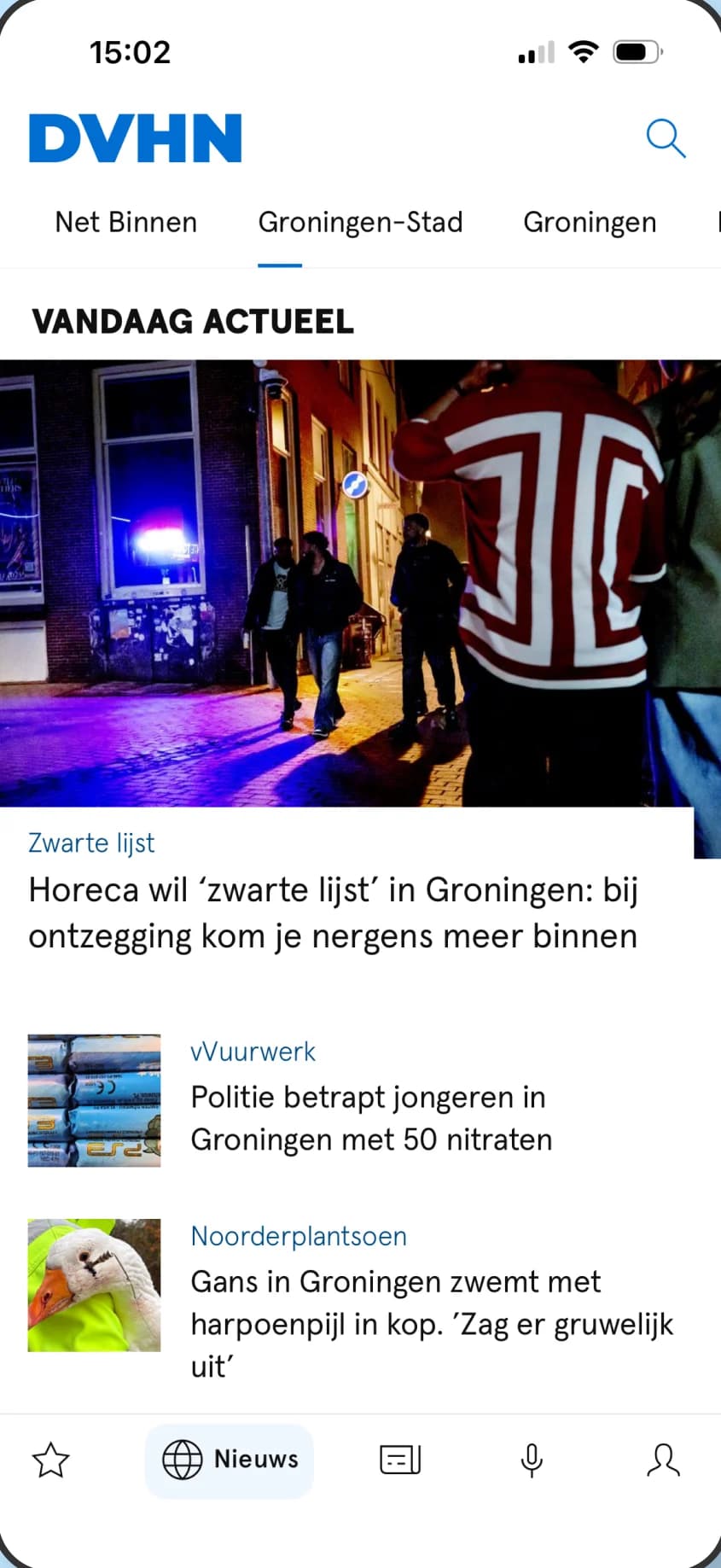 Nieuws per gemeente, met Groningen-Stad geopend